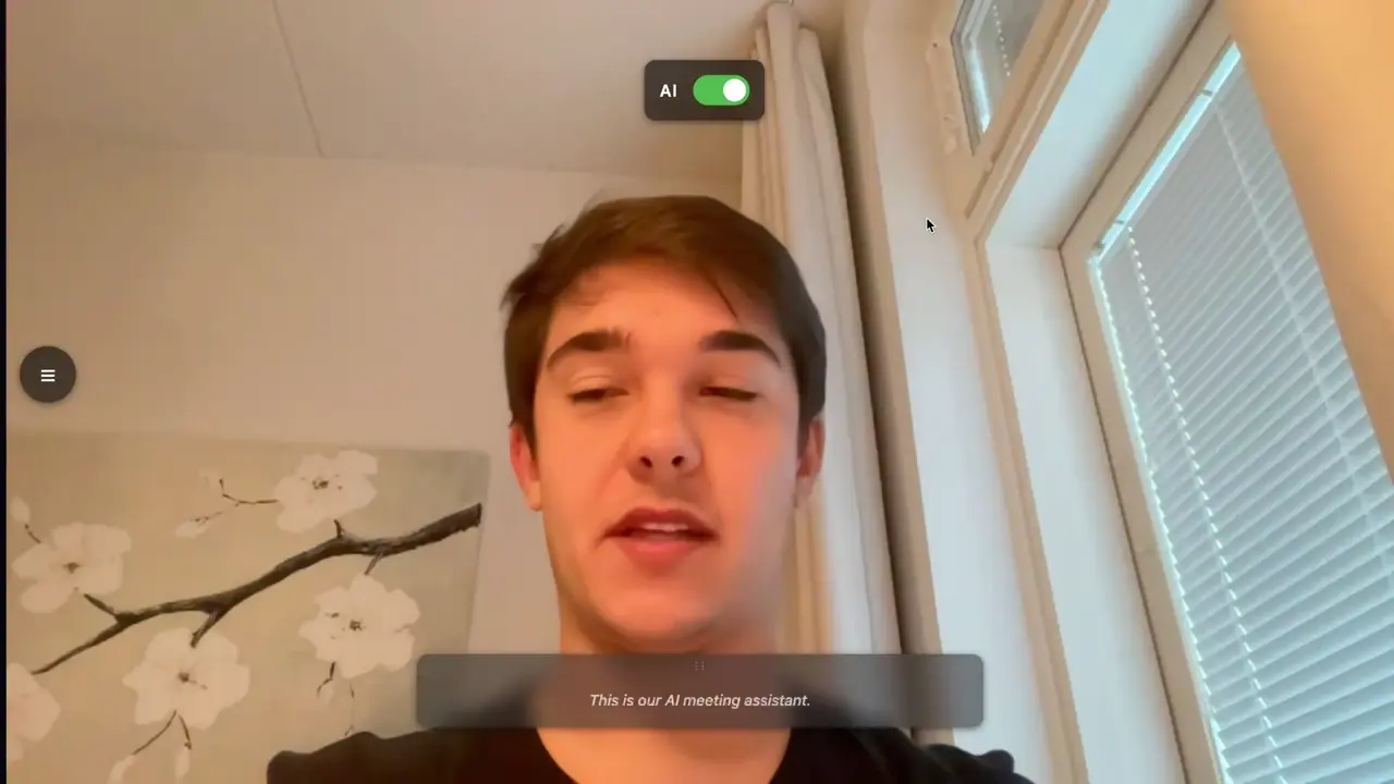 Live captions along the bottom of the view
